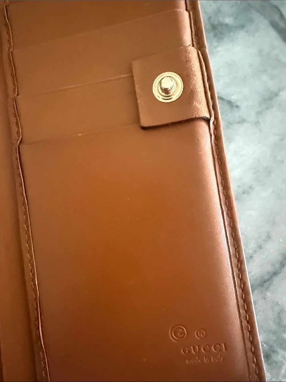 Gucci Beige GG Canvas Long Continental Wallet with Brown Trim - Picture 2 of 7